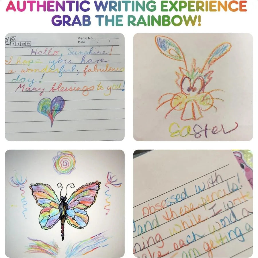 48 pcs 7 in 1 black wooden rainbow pencils bulk multicolored assorted colors art plies for adults drawing coloring sket