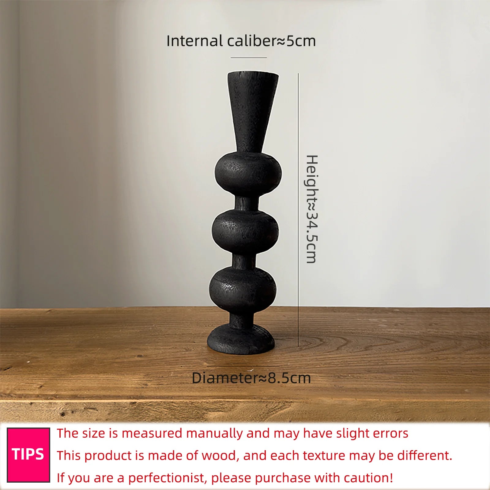 Walnut geometric ring candle holder ornament hotel natural wood color scented home decoration accessories centre