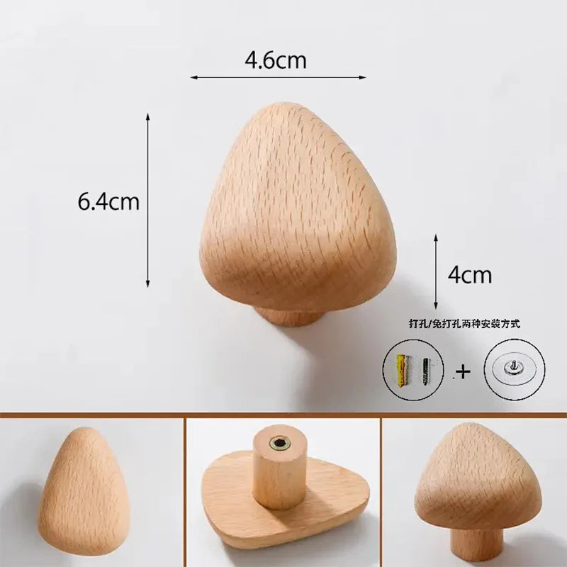 Simple solid wood hook wall mounted coat natural decorative key holder hat scarf handbag storage hanger bathroom rack