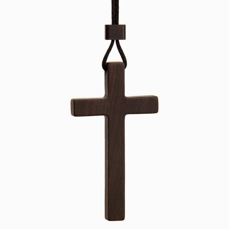 77mm solid sandalwood cross pendant necklace for men jewelry top quality wood lady blessing choker accessories