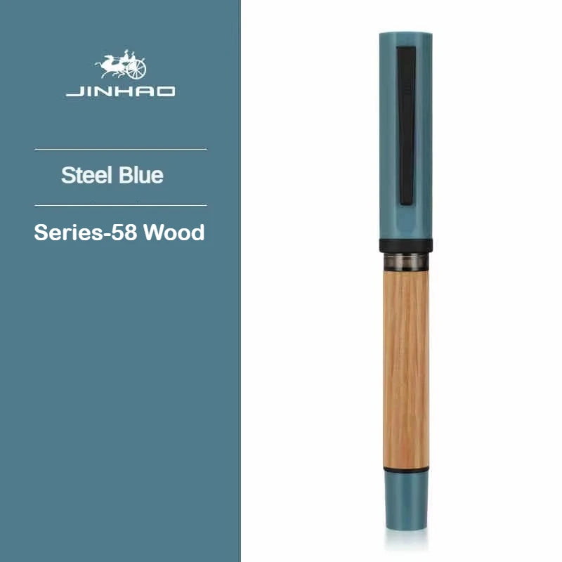 Jinhao 58 wood / scrimshaw fountain pen student f ef nib ink calligraphy stationery school office supplies - series