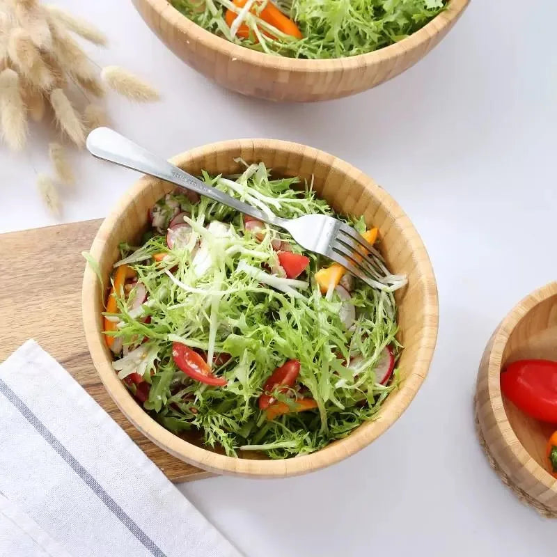 Japanese salad wooden bowl noodle bamboo lamian noodles set large and basin kitchen accessories