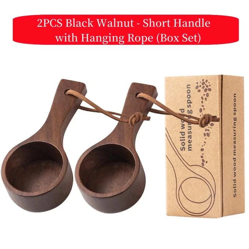 Black walnut coffee measuring spoon,solid wood spoon,several spoons,coffee milk powder quantitative spoon,gram spoon