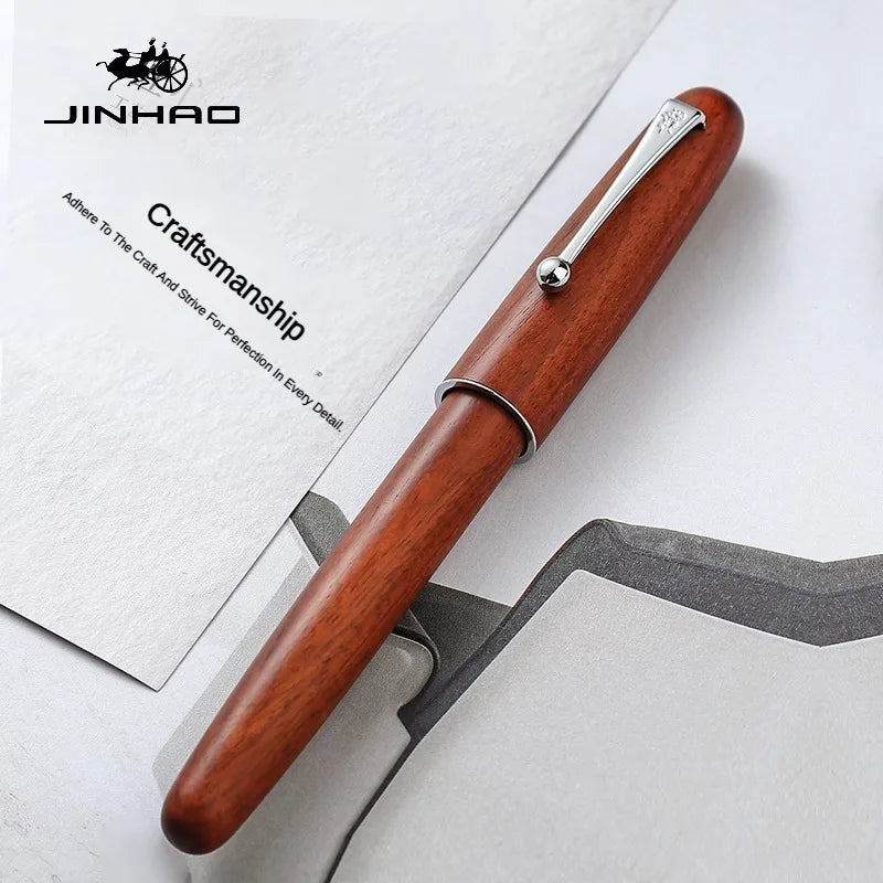 Jinhao 9035 natural wood fountain pen ef/f/m extra fine nib luxury elegant office school writing supplies stationery