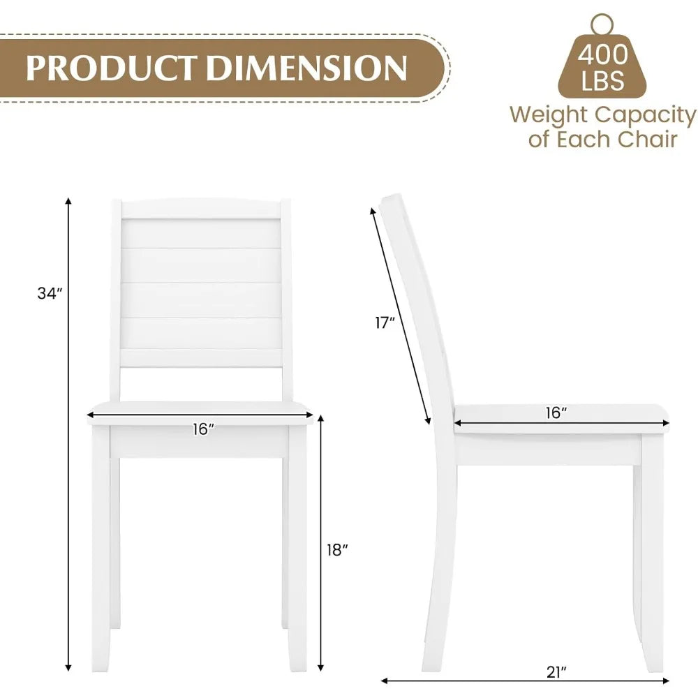 Wood dining chairs set of 4 modern kitchen w/rubber legs curved backrest farmhouse diner chairs,