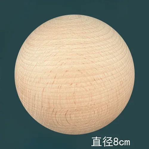Solid wood carving solid color round ball staircase handrail bed tail headpost decoration column sculpture - beech 8cm