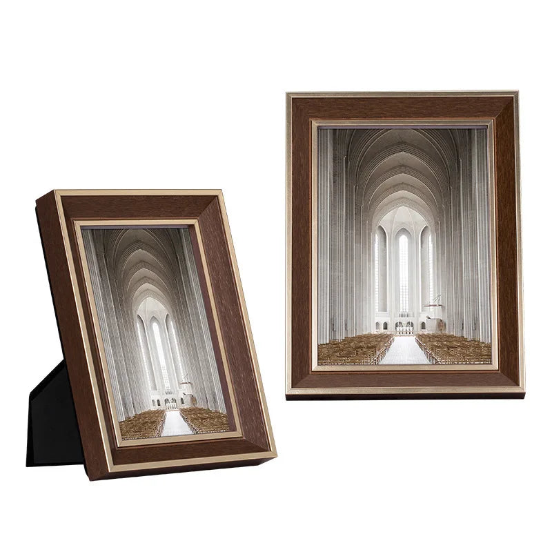 Modern nordic luxury solid wood picture frame - 6 inch 7 10 photo decorative tabletop display home decor - b
