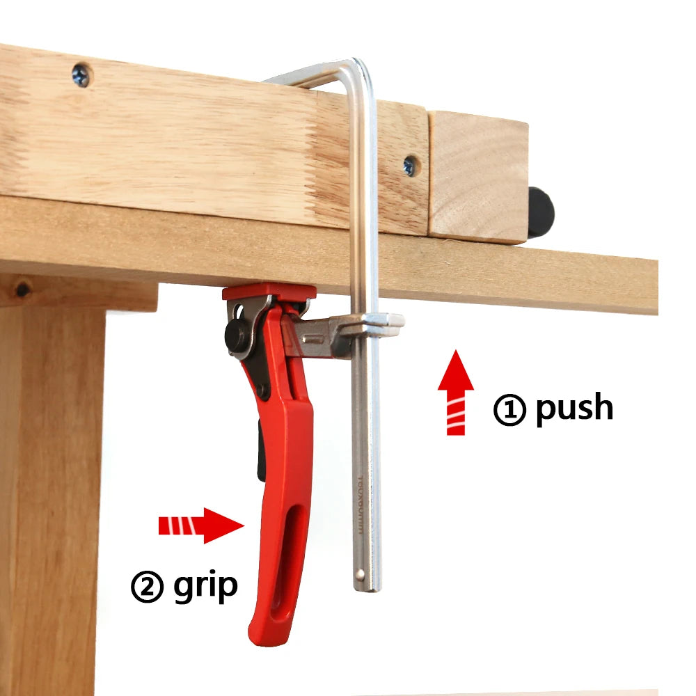 2pc alloy steel upgrade quick ratchet track saw guide rail clamp mft for table and system woodworking