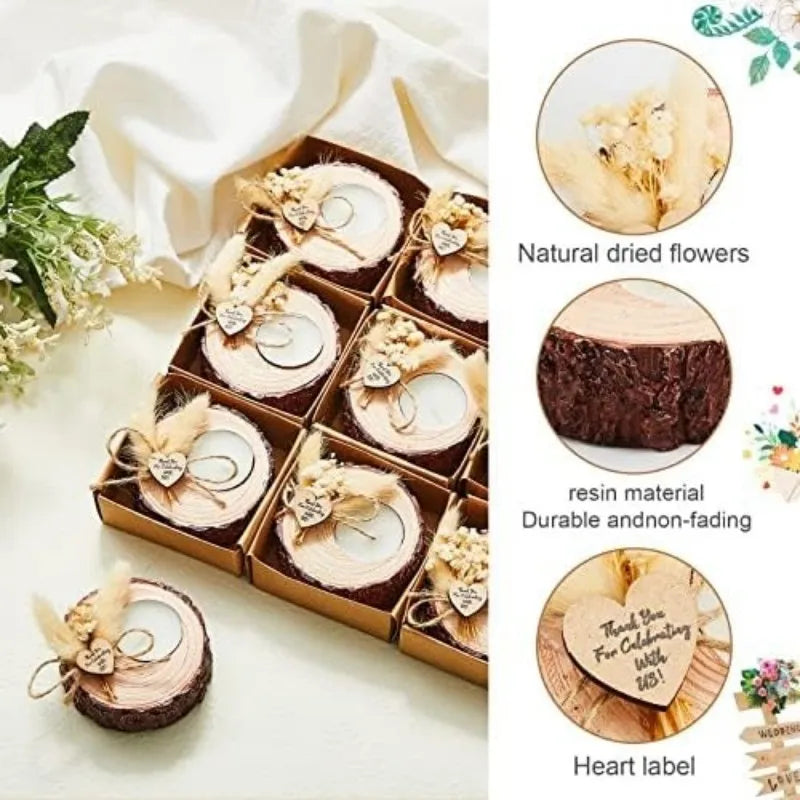 10/15/20pieces guest gift candles wedding wooden tealight candle holders bridal shower thank you baby gifts party favors