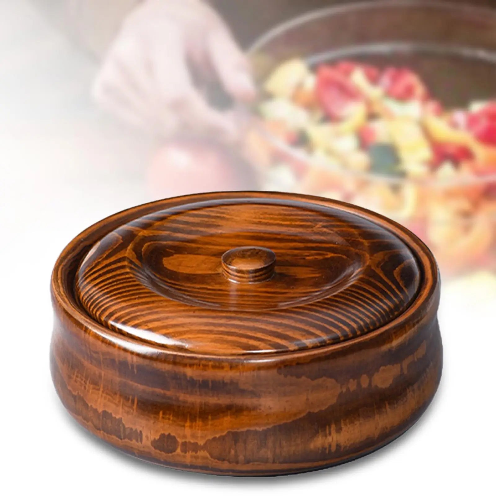 Wooden bowl ramen for kitchen solid wood durable soup decorative container home decoration storage serving