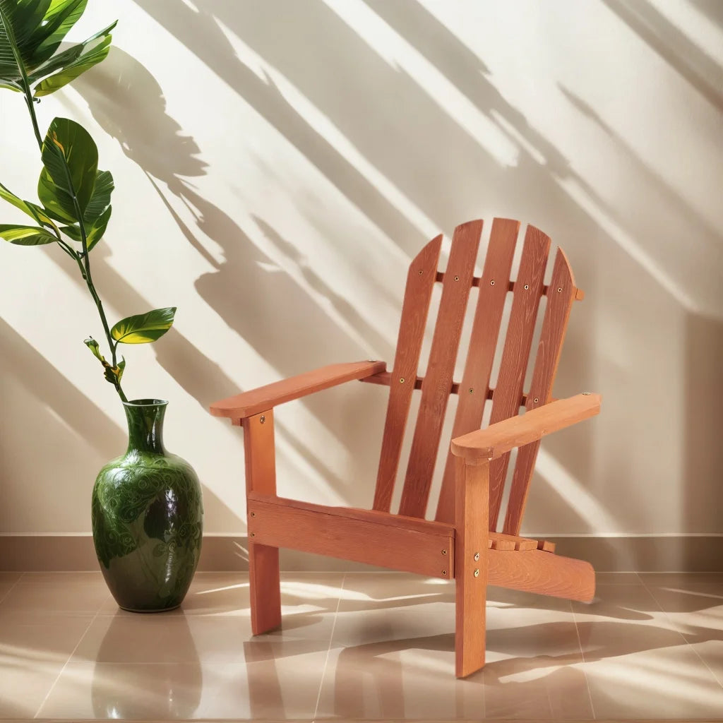 Children’s wooden adirondack chair made of natural cedar material suitable for indoor and outdoor terraces - mahogany
