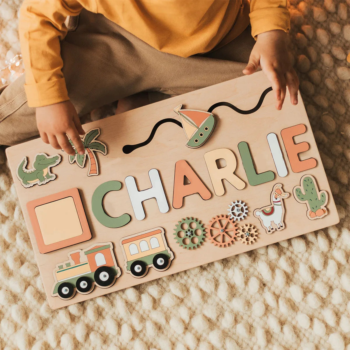 Personalized custom first name wooden puzzle educational toys for toddlers early learning gifts kids baby toy boy &girl