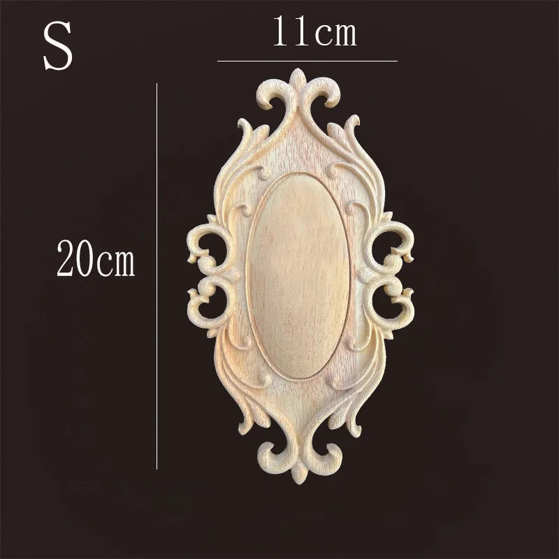 Vintage style rubber wood applique for living room cabinet easy-install onlays diy renovation upgrade furniture