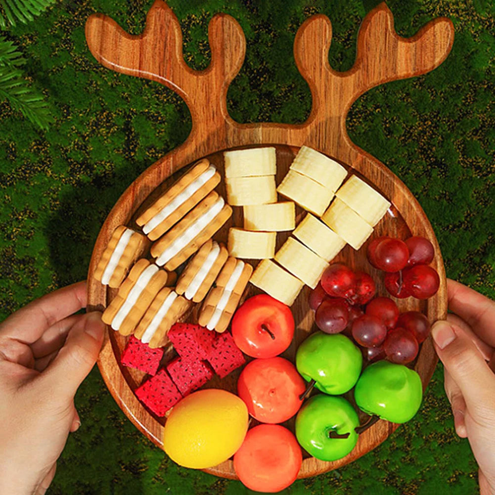 Christmas tray appetizer platter decorative breaded steak dinner plate dessert/snack/fruit wood serving kitchen supplies