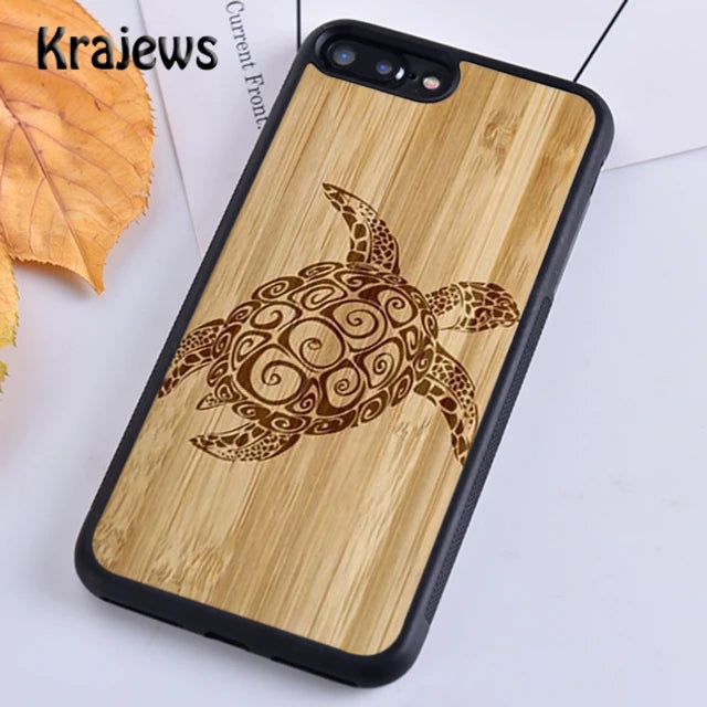 Krajews natural bamboo wood pattern phone case cover for iphone 17 air 16 15 14 plus 11 12 13 pro max coque - 006