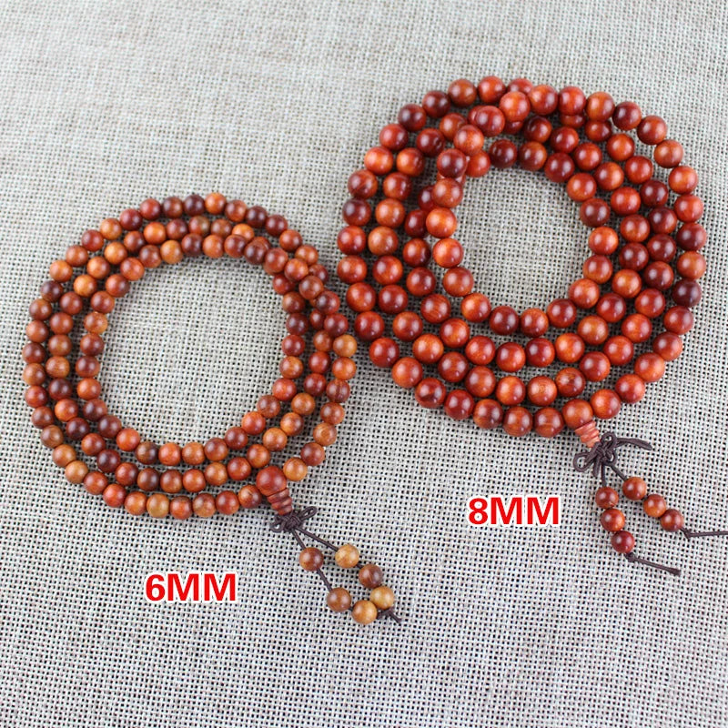 Indonesian blood dragon wood bracelet 2.0 log ice translucent 108 buddha beads couple jewelry gift amulet