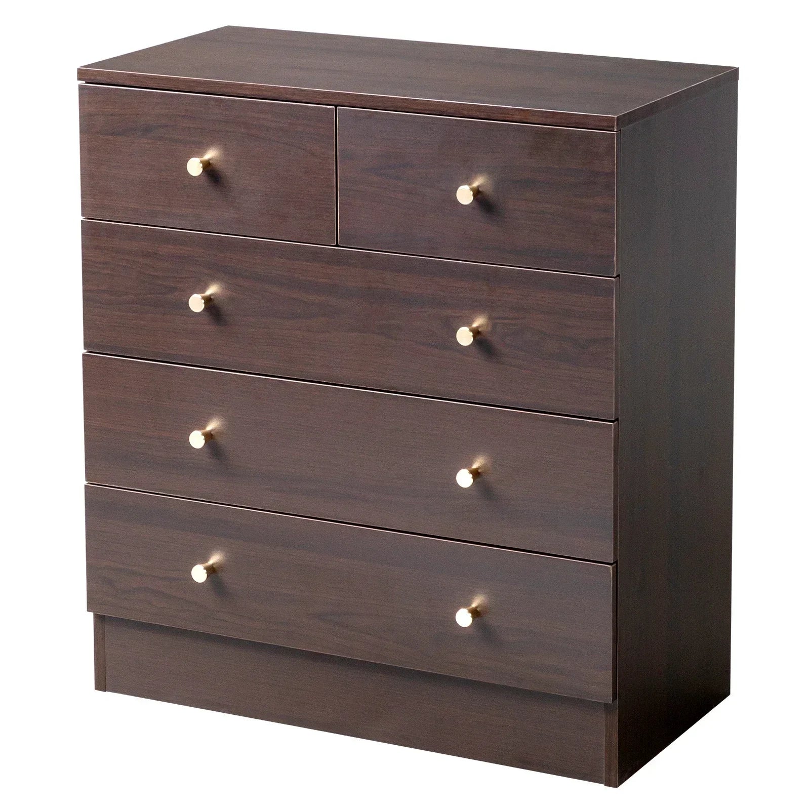 Modern simple 5-drawer dresser brown - white