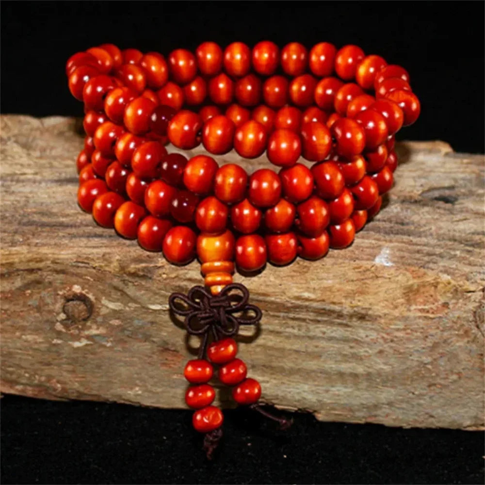 Natural sandalwood bracelet men buddhist buddha meditation bead for women prayer 108 beads rosary hanging decoration