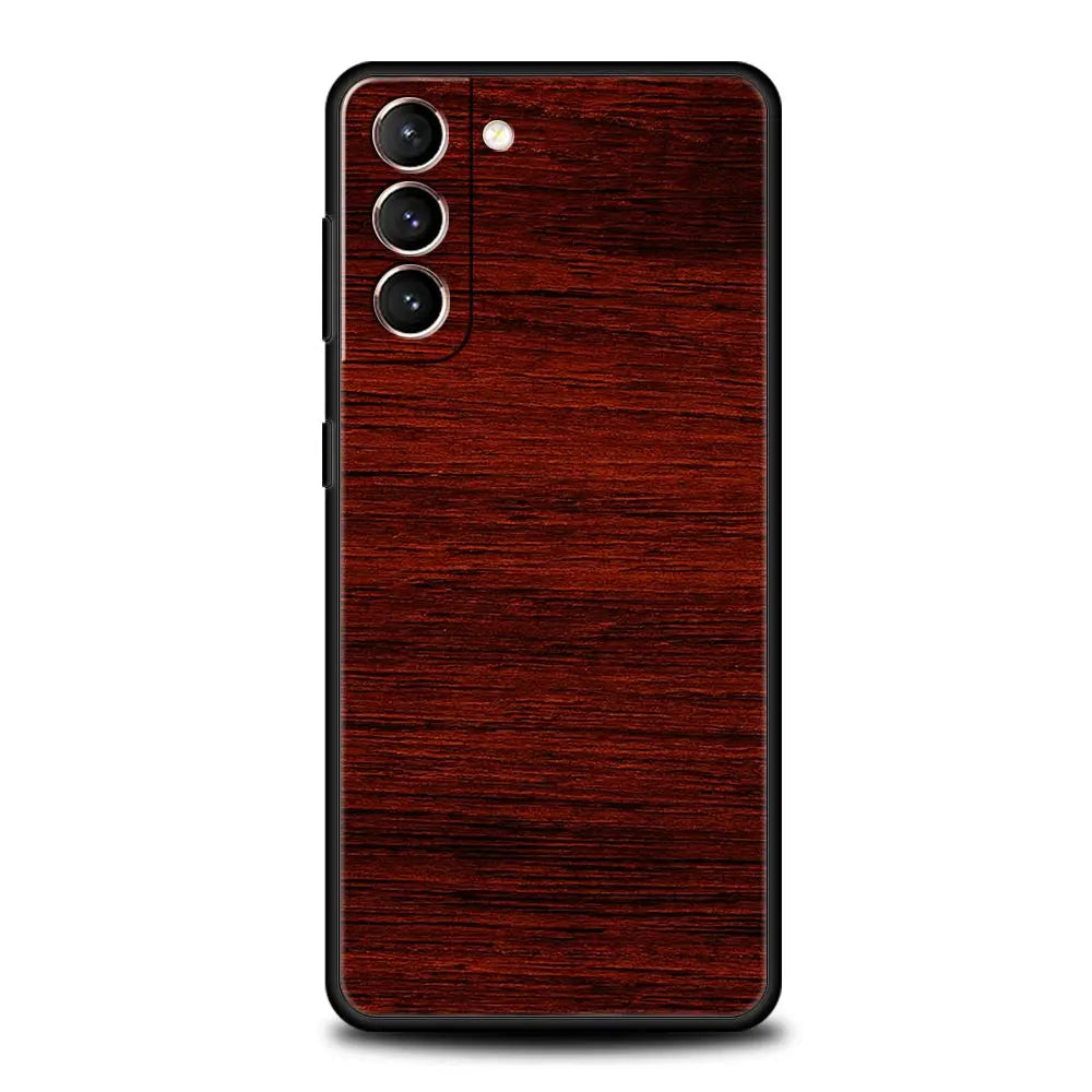 Carved wood case for samsung galaxy s22 s21 s20 ultra fe 5g s24 s9 s10 plus s23 s10e silicone phone cover shell black