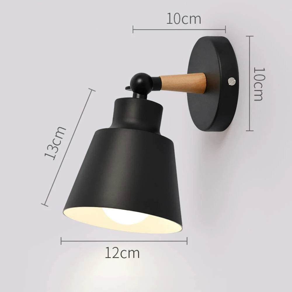 Nordic led wall lamp wood creative lighting fixture guest room balcony staircase sconce bedroom bedside decor light