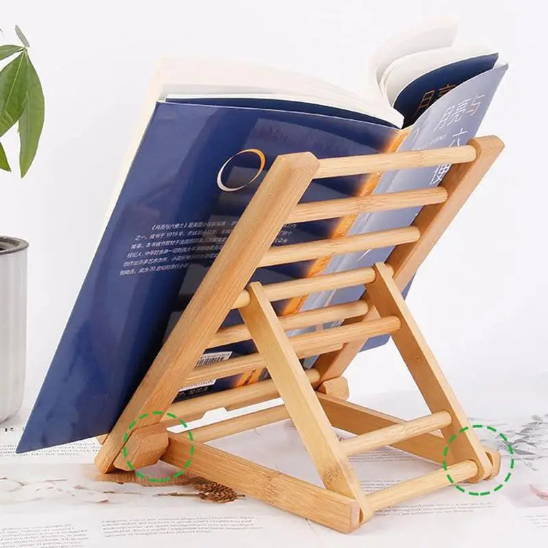 Adjustable tablet stand wooden desk desktop cell phone kitchen cookbook with charging hole