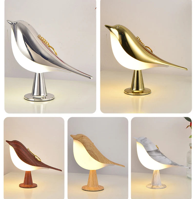 3 colors bedside lamp creative touch switch wooden bird night lights dimming brightness bedroom table reading decor home