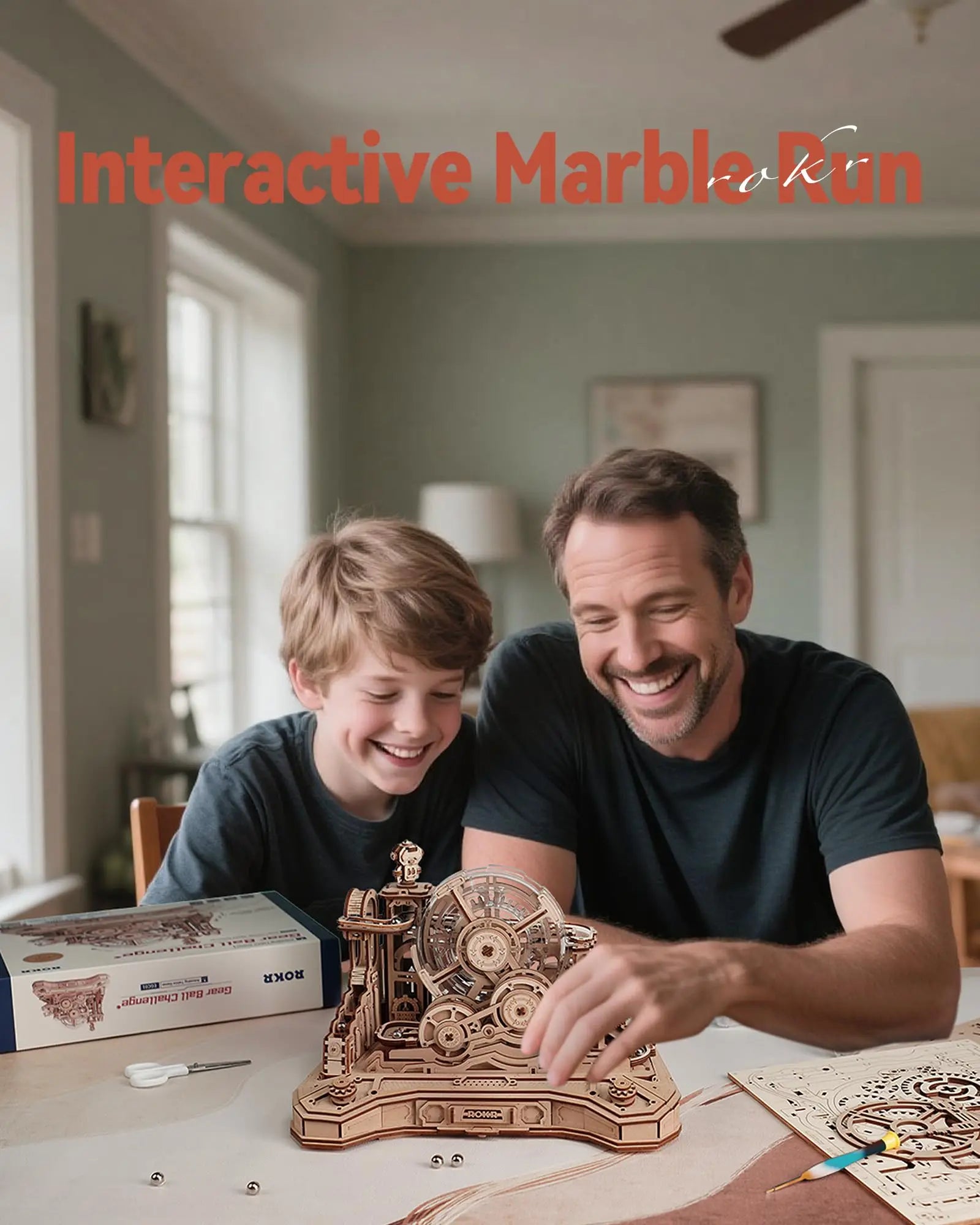 Robotime rokr gearball challenge 3d wooden puzzle rotating gear brain teaser stem educational engineering toy for teens