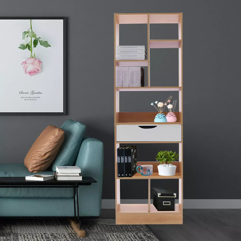 Wood storage organizer bookcase 8 shelves cube home office display bookshelf color cabinet - united states