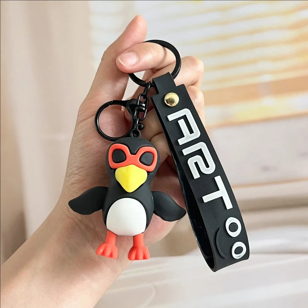 Wooden stick human pendant shanhaijing keychain funny abstract - 1pcs 4 - key chain