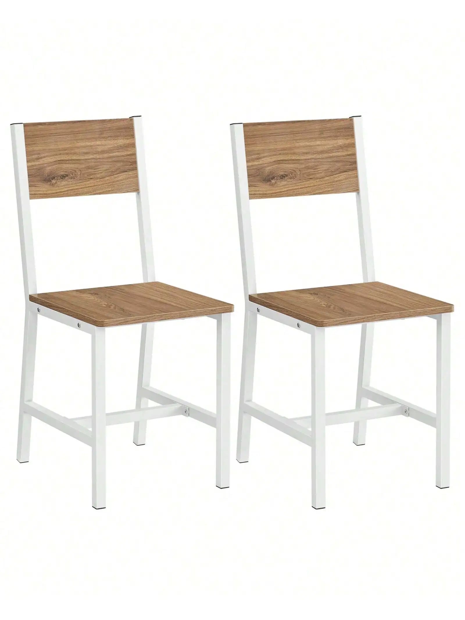 vasagle-dining-chair-set-of-2-rustic-wood-chairs-with-metal-steel-frame-easy-to-assemble-comfortable-seat