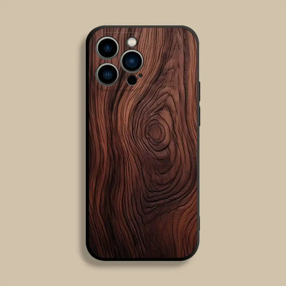 Natural wood phone case for iphone 17,16,15,14,13,12,pro,max,plus,e,se4,air,mini black soft cover - z1 / iphone17promax