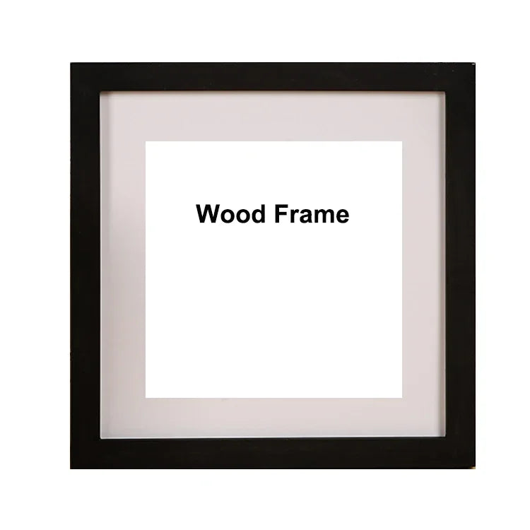 Wooden nature square picture frame,plexiglass include poster photo frames for wall hanging frame 30x30 35x35cm - black