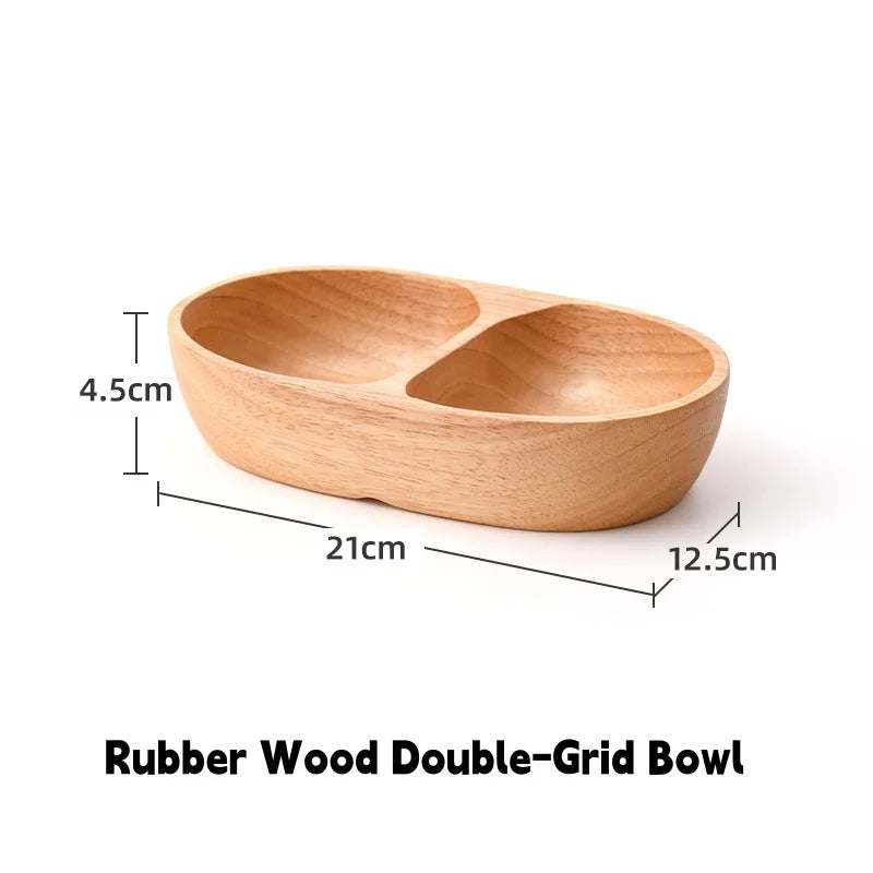 Rubber wooden boat-shaped bowl creative wood salad fruit vintage nut dim sum storage plate home kitchen utensils - 2