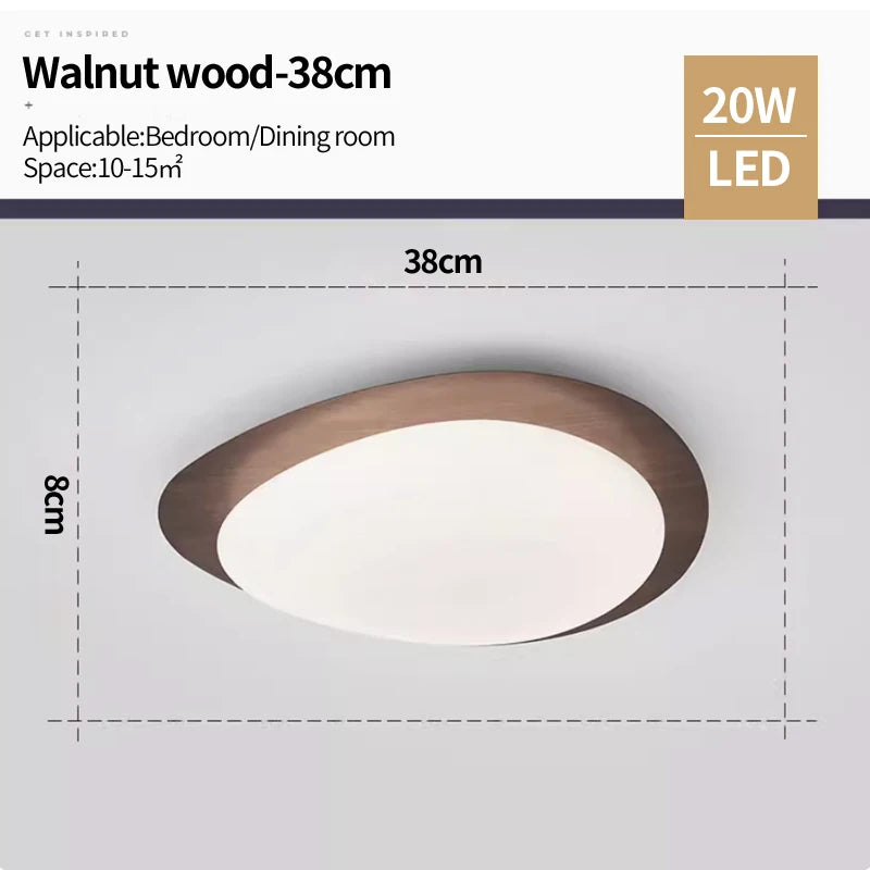 Bedroom light nordic original wood grain color ceiling modern minimalist and creative led restaurant book room lighting