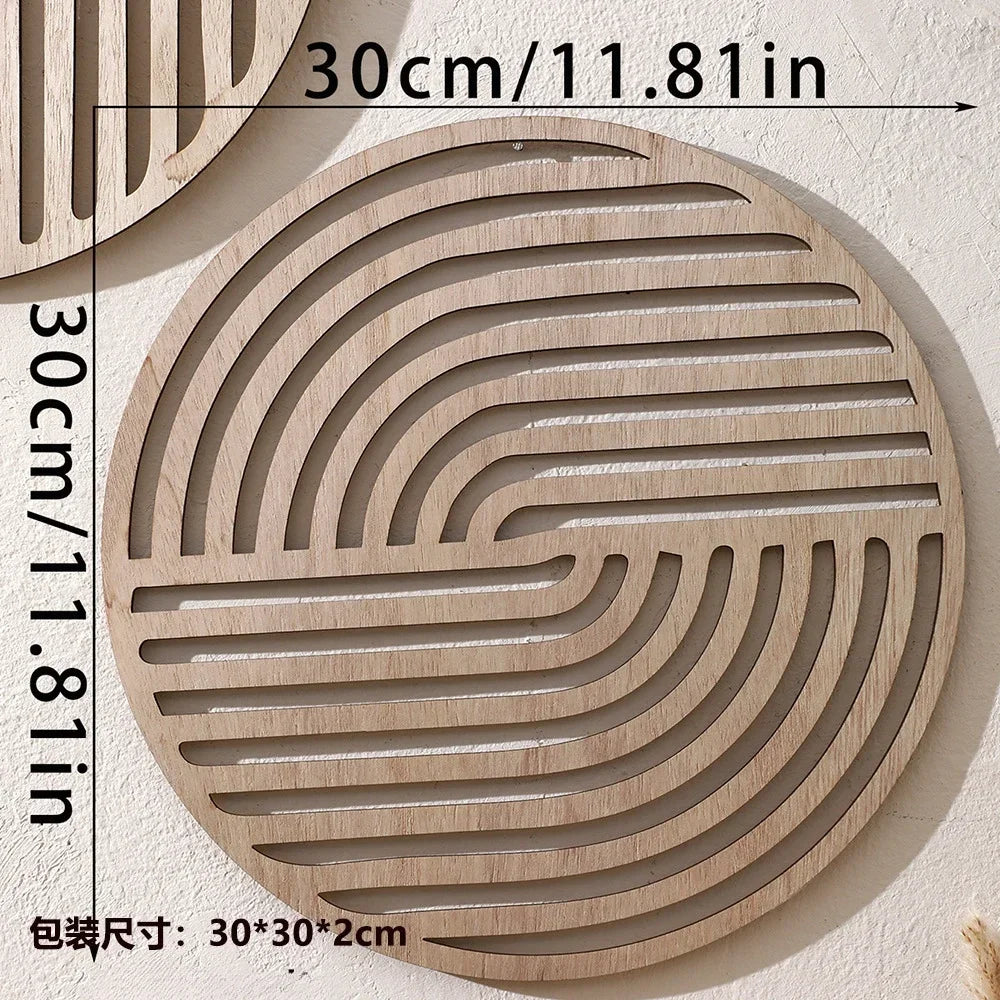 Carved wood hollow solid applique european style wooden background wall decoration home art pendant - b