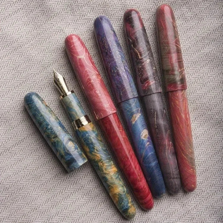 Beautiful pattern stabilized wood fountain pen iraurita nib writing ink school office supplies gift manual assembly