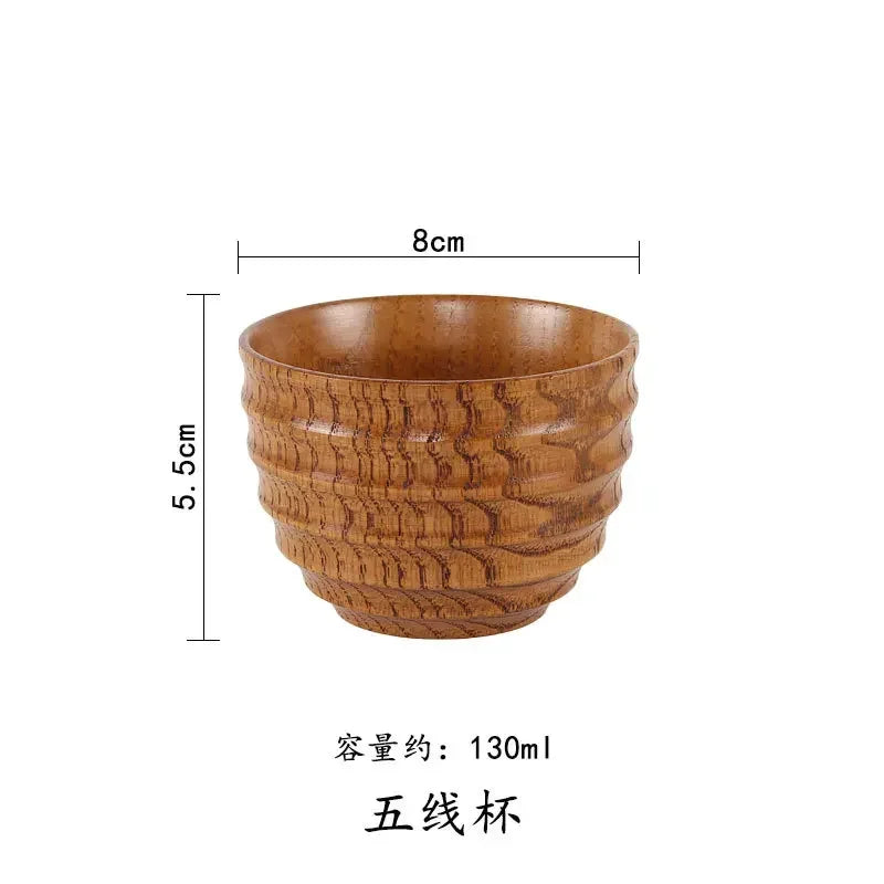 Wooden big belly cups handmade jujube wood handle beer tea coffee milk water cup kitchen bar drinkware for 1pc