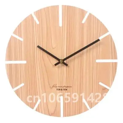 Nordic retro wooden wall clock corridor living room decoration solid wood quiet clocks hanging watch cafe store home