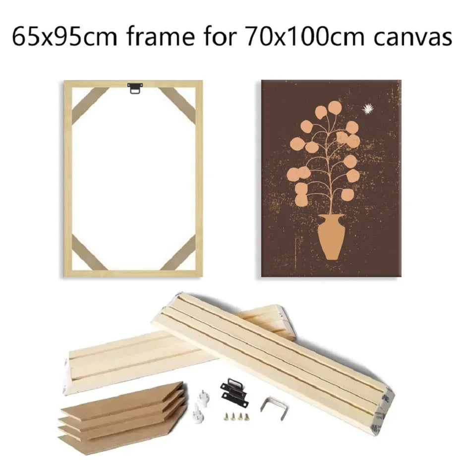 65x95cm wooden frame for 70x100cm canvas prints diamond painting kit picture and poster wood bars wall home decor
