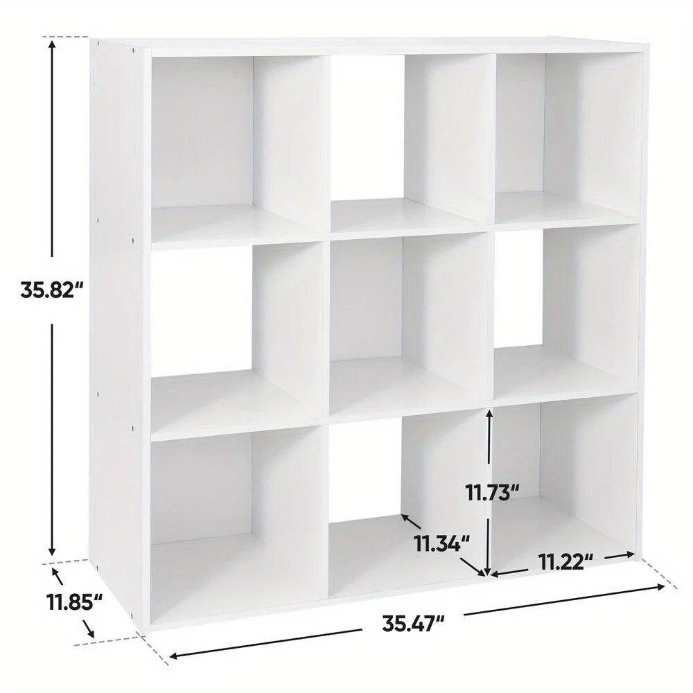 Cube locker wooden bookshelves with white backing - bookshelf