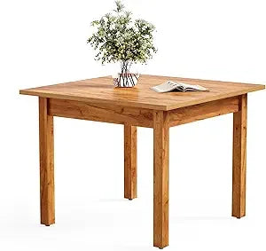 Modern brown wooden 39’’ square dining table for 4 small kitchen dinner ideal living room - united states