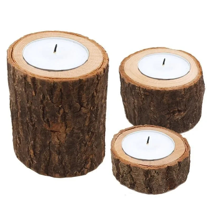 Wooden tea light candle holders for wedding centerpieces halloween table birthday party valentine’s day home decorations