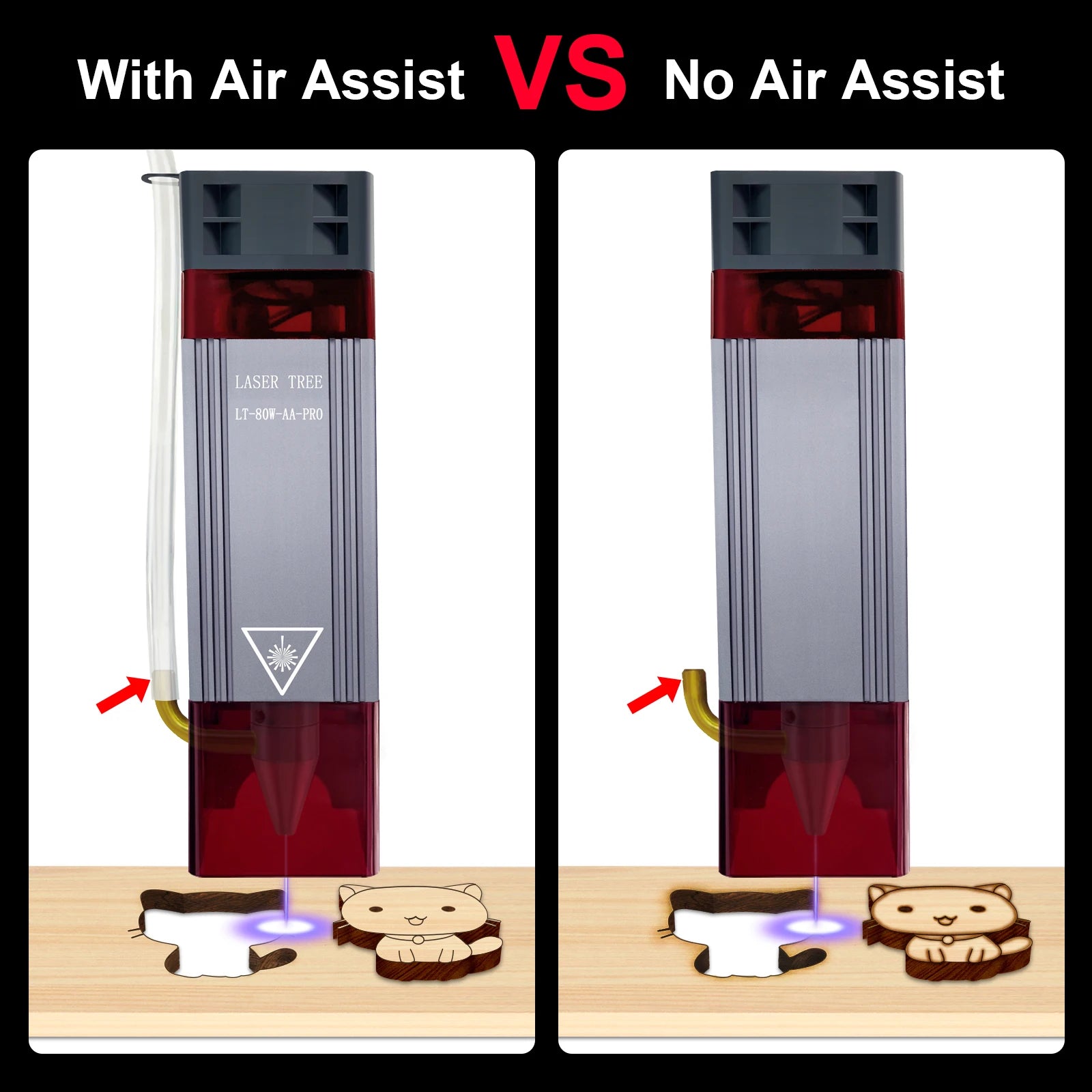 Laser tree 5w 10w 20w laser module with air assist ttl head for engraving cutting machine woodworking tools