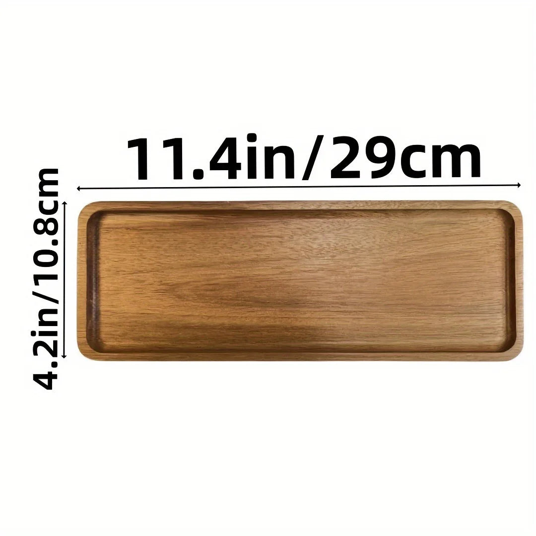 Japanese solid wood fruit plate factory wholesale wooden tray multi-size high-value snack - large square type / 6 inches