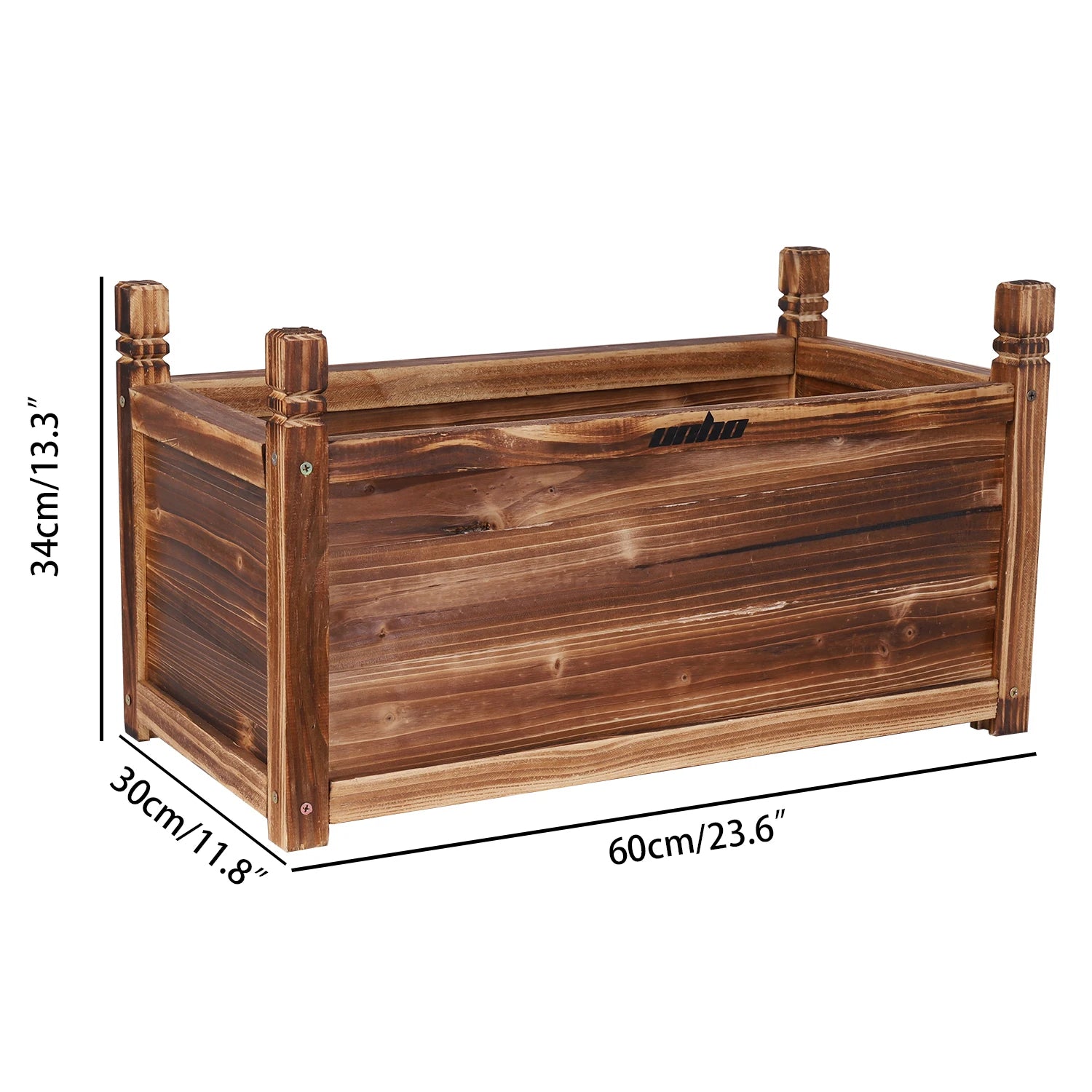 Wood planter box outdoor raised beds garden large patio containers for flowers vegetables - m / germany