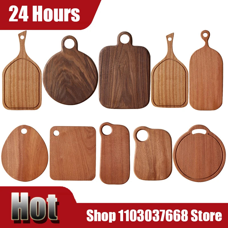 Ebony wood cutting blocks whole fruit bread board solid steak multifunctional tray kitchen accessories