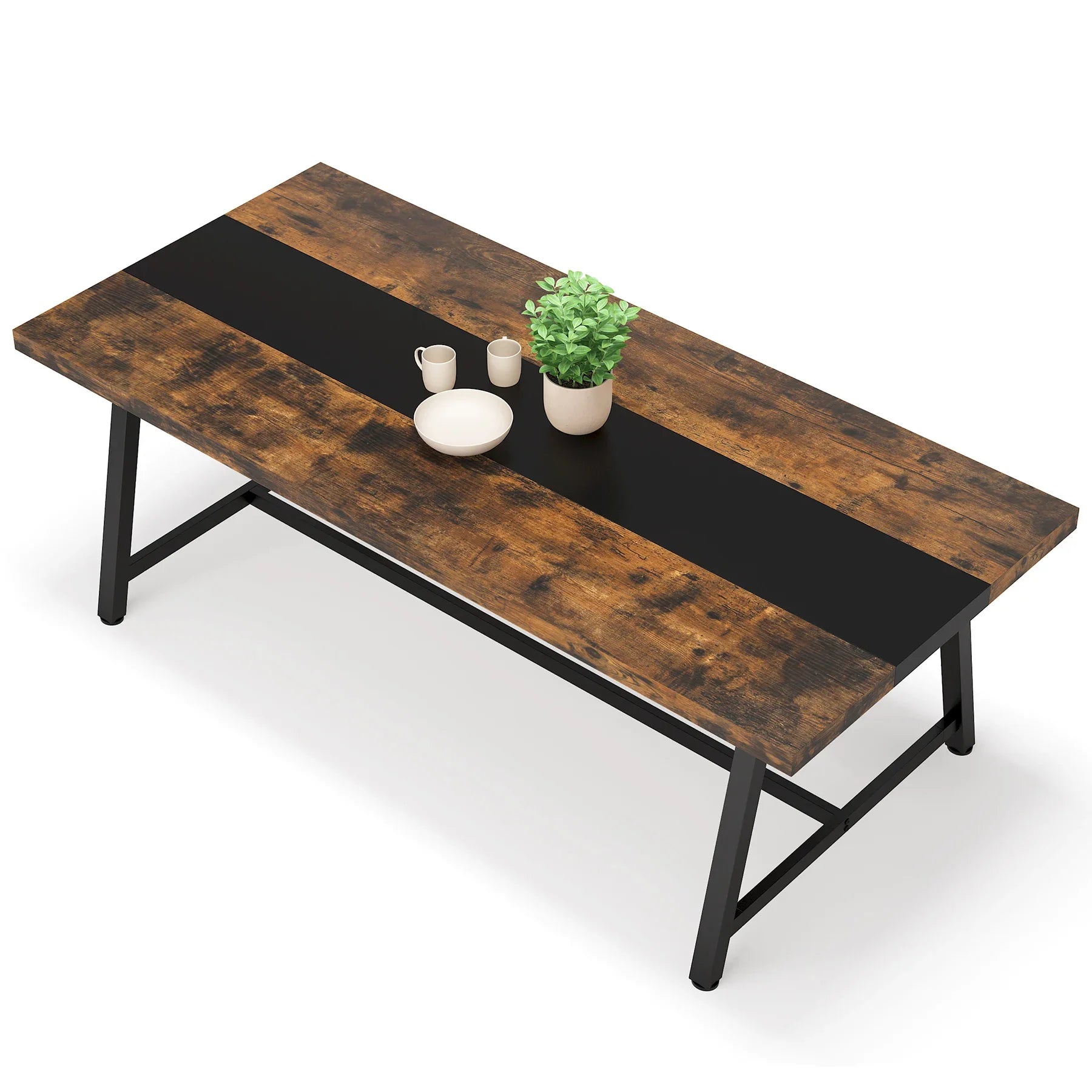 Tribesigns dining table for 8 people 70.87’’ rectangular wood kitchen - brown / united states