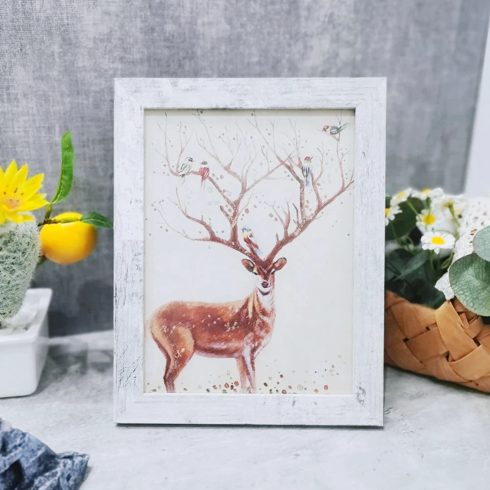 Retro wooden photo frame,10x15 15x20 20x25 a4 picture frame stand for pictures decor commemorative gift desktop - white