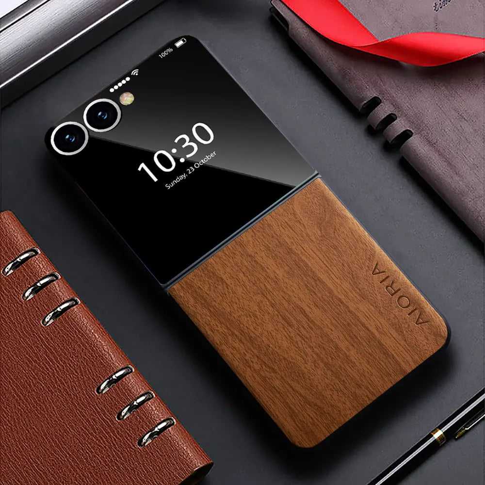 Case for samsung galaxy z flip 7 6 5 4 3 5g funda bamboo wood pattern leather cover galaxy z flip7 flip6 flip3 flip5