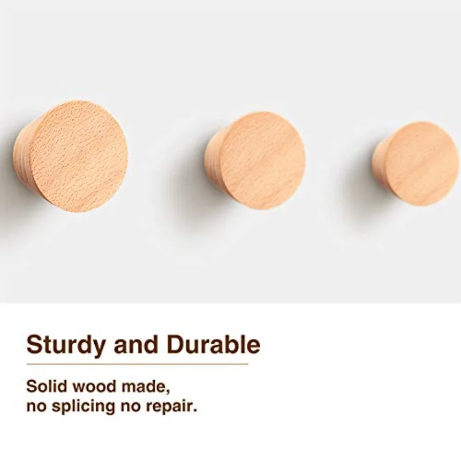 4 packs wood wall hooks wooden pegs for hanging coat heavy duty robe hat rack modern handmade single decorative woode